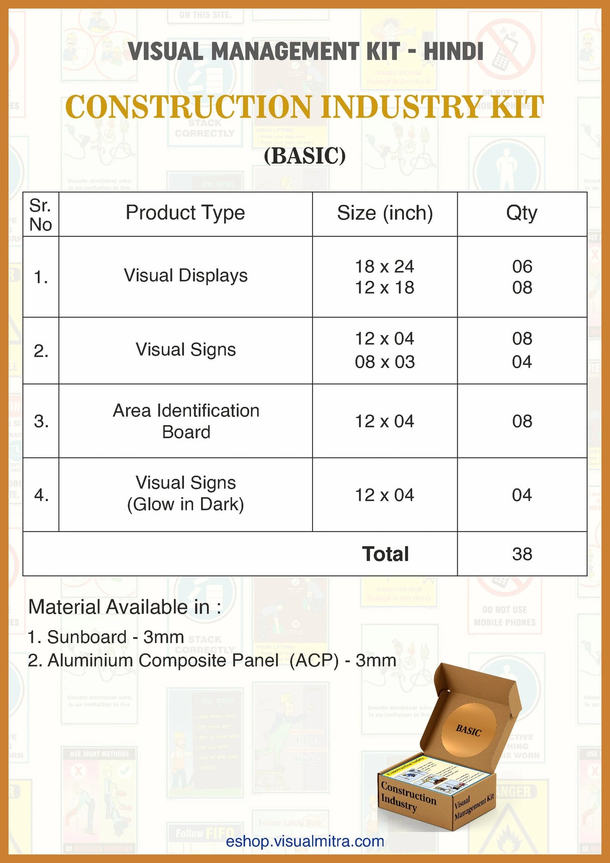 Basic Kit - Construction Industry Visual Management Kit