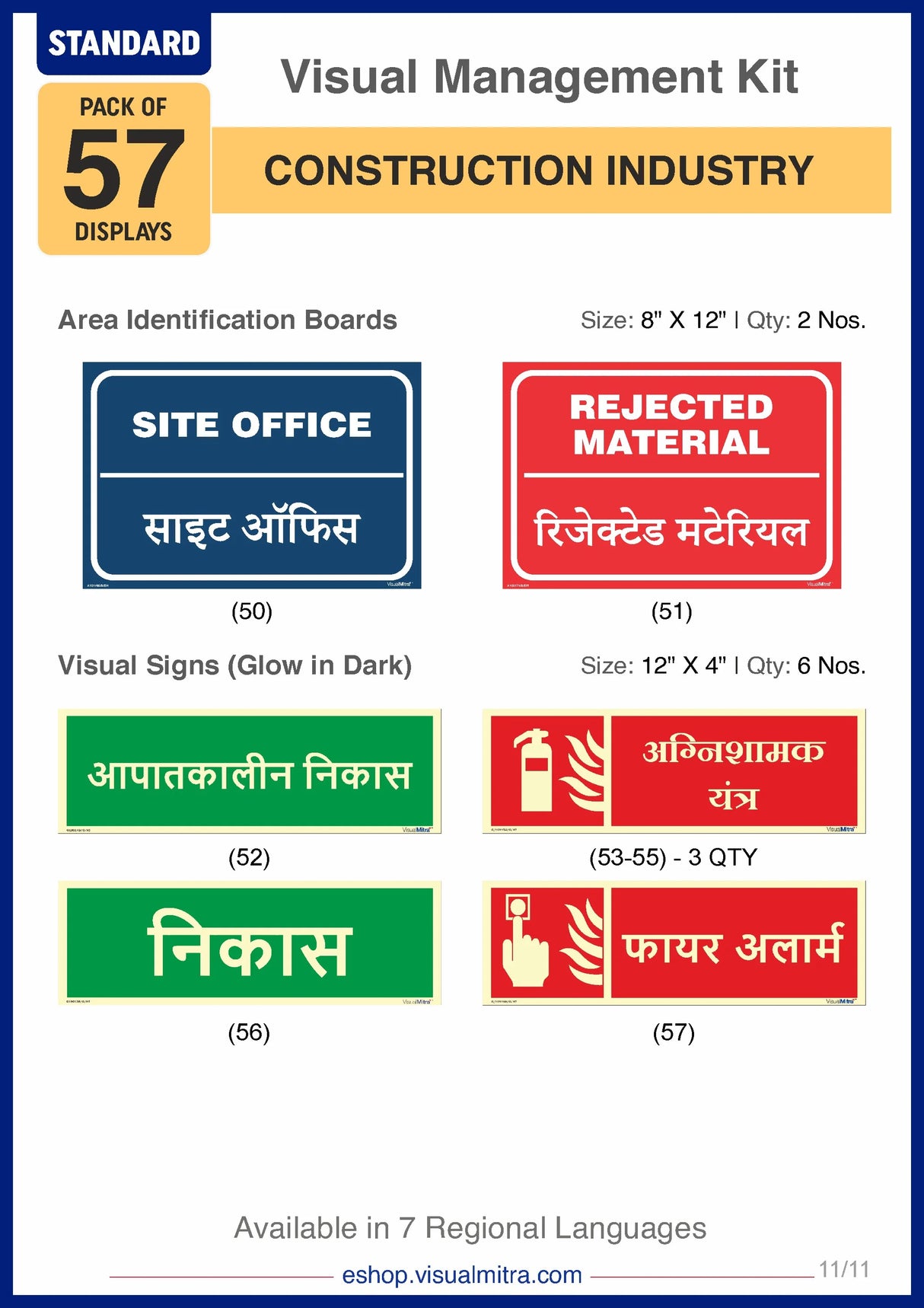 Standard Kit - Construction Industry Visual Management Kit