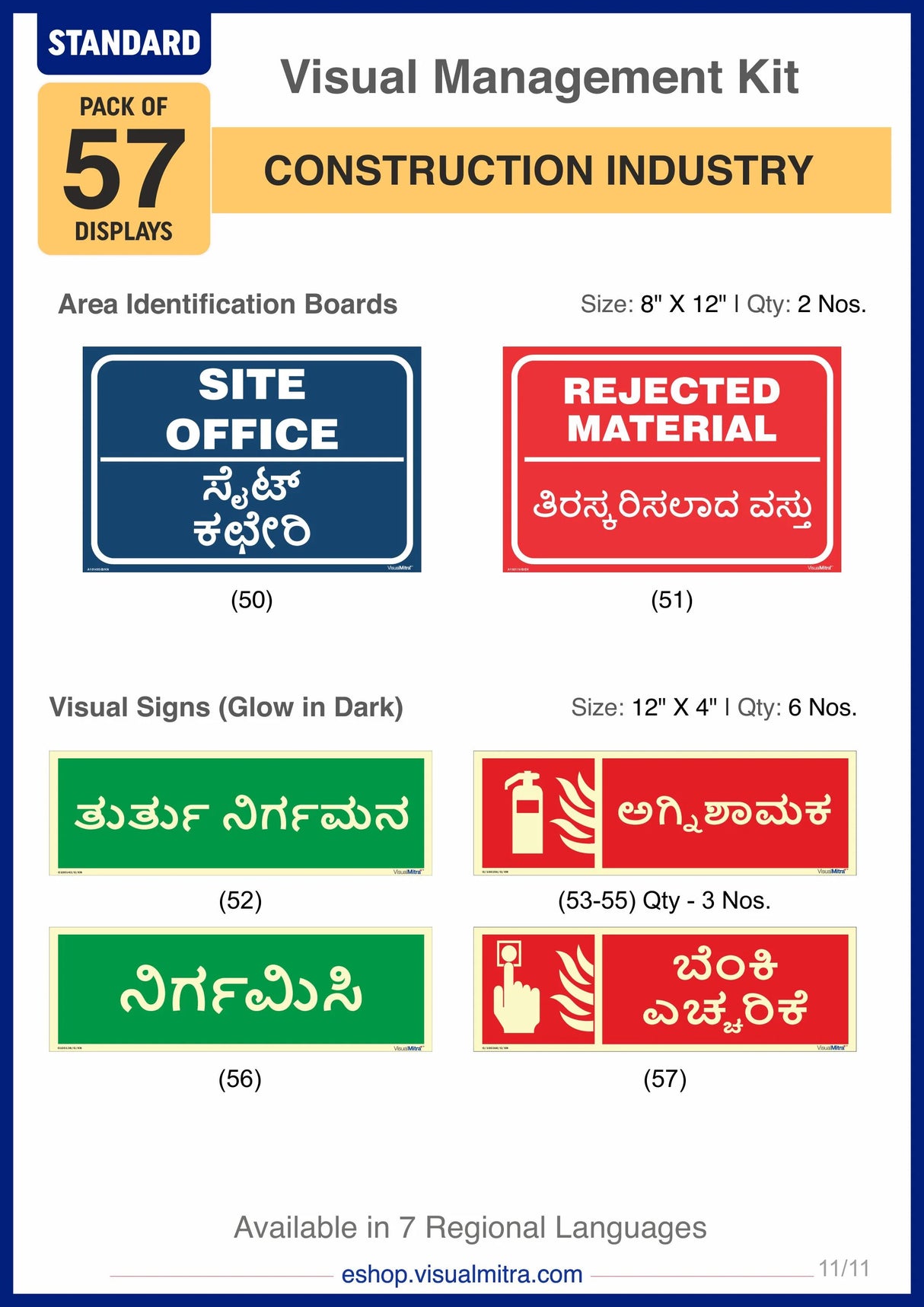 Standard Kit - Construction Industry Visual Management Kit