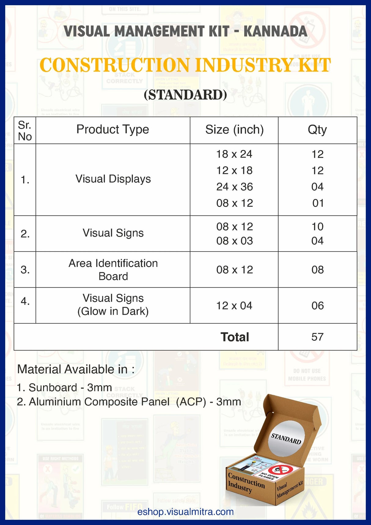 Standard Kit - Construction Industry Visual Management Kit