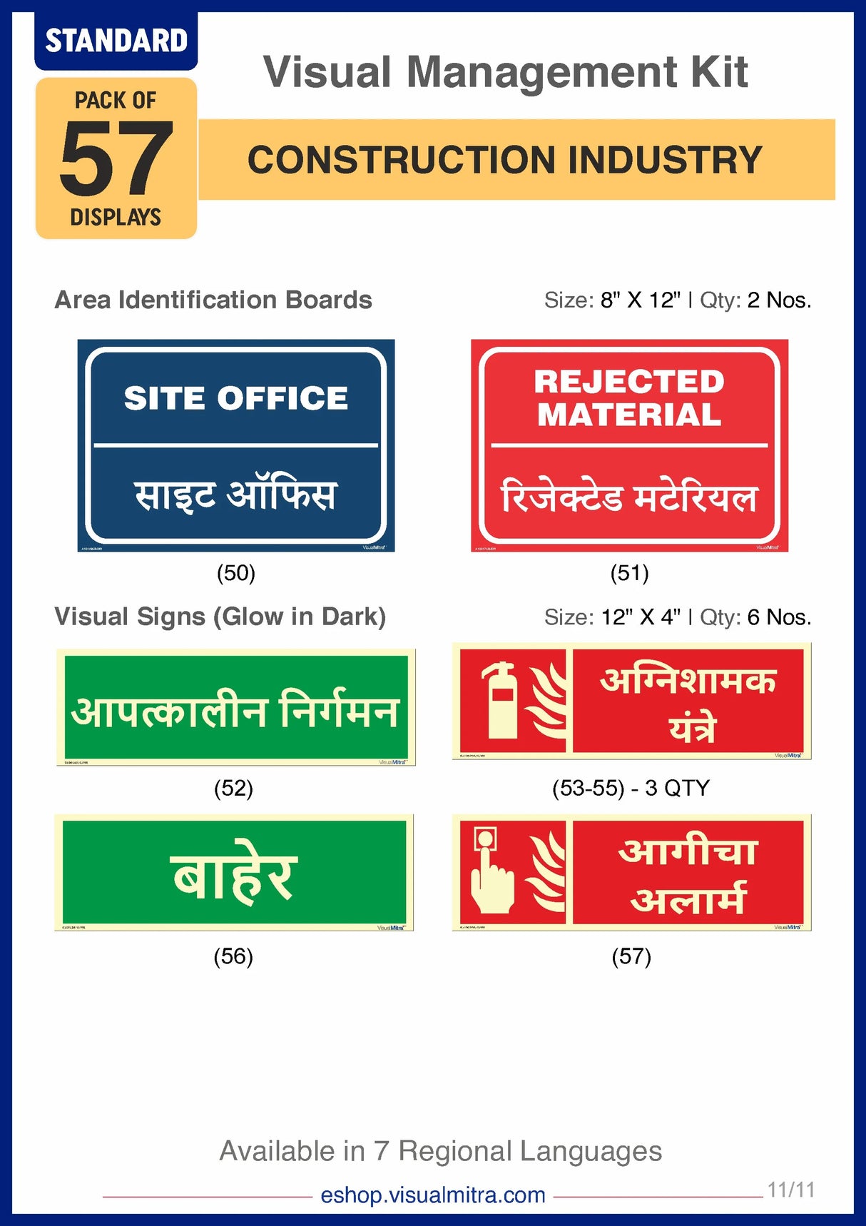 Standard Kit - Construction Industry Visual Management Kit