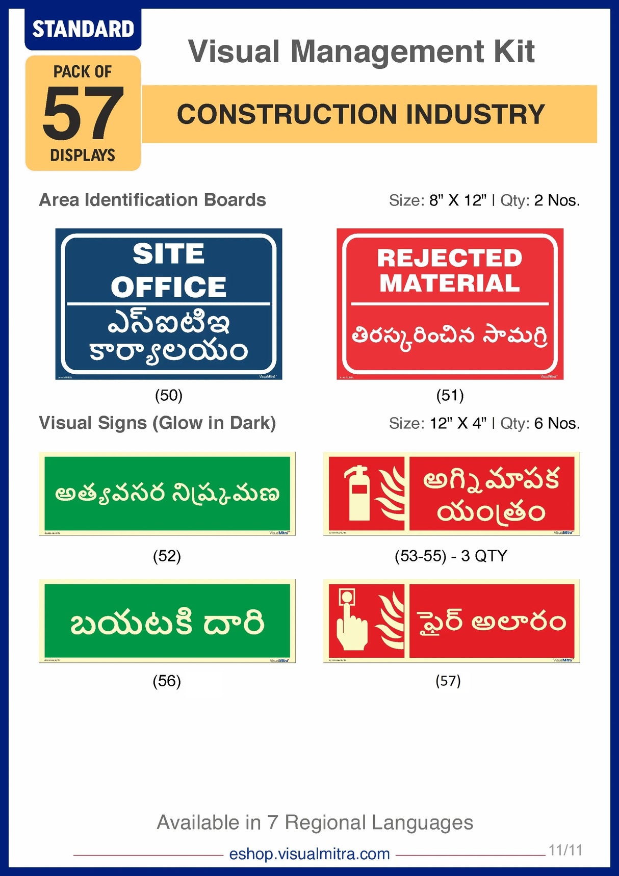 Standard Kit - Construction Industry Visual Management Kit