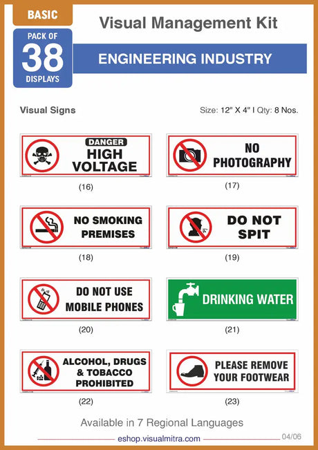 Engineering Control Signage Engineering Industry Safety & Visual Management Kits | eShop ...