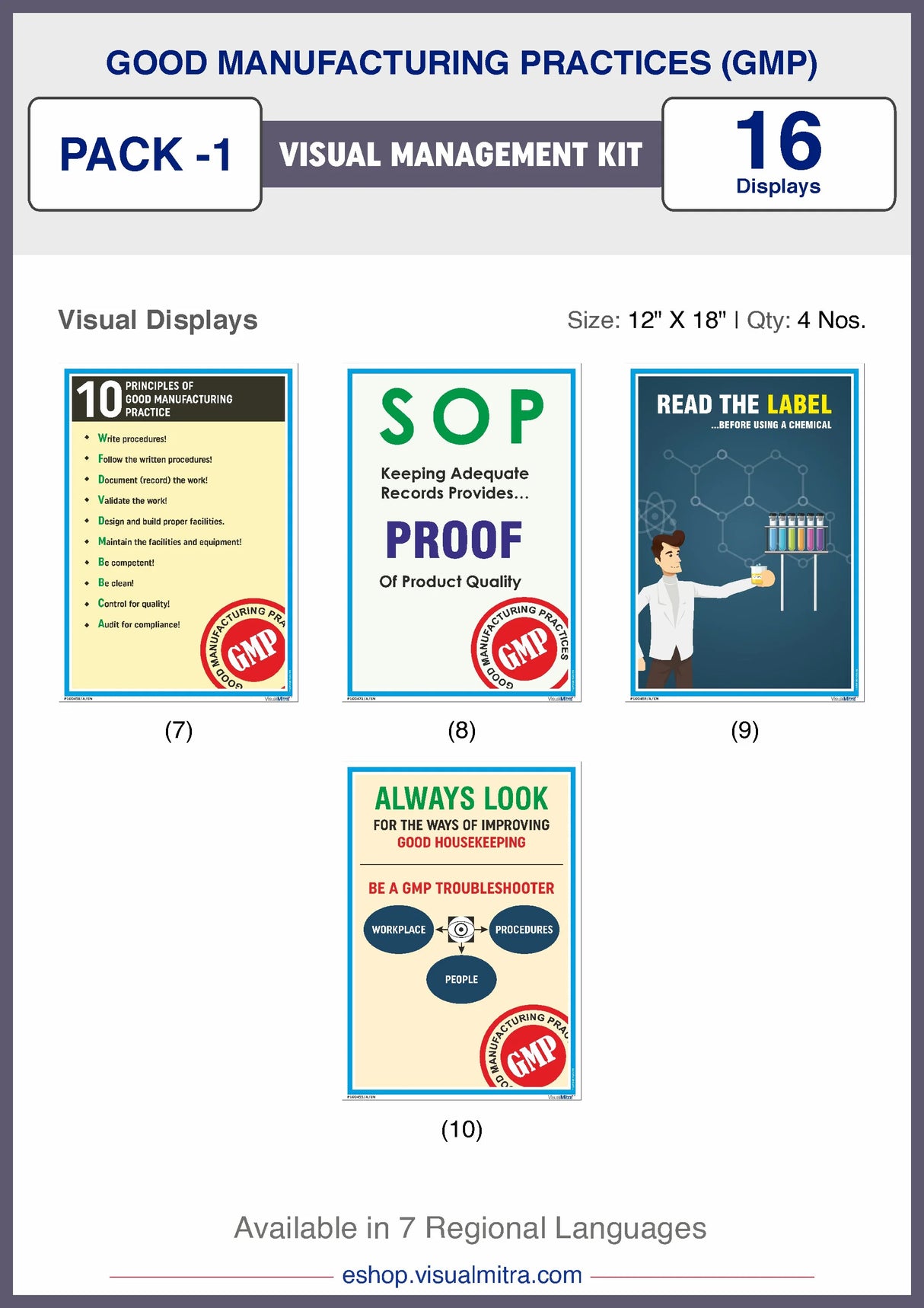 GMP - Good Manufacturing Practice Visual Management Kit 1