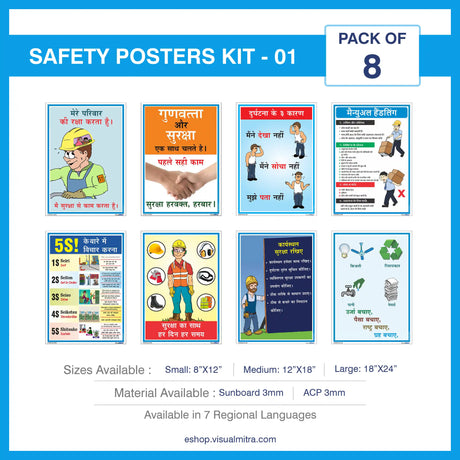 Safety Posters Kit - Pack of 8