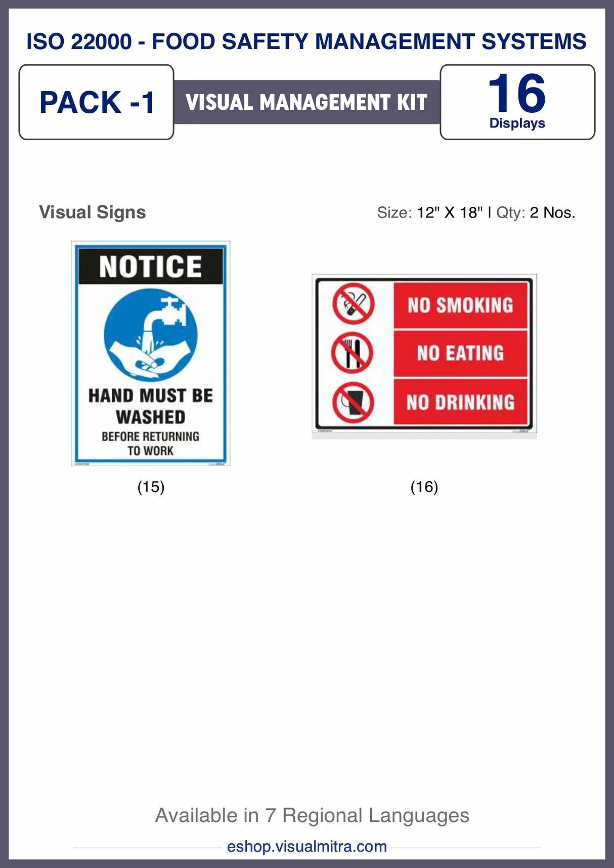 ISO 22000 (FSMS) Visual Management Pack 1