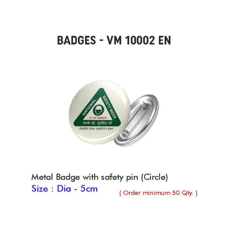 National Safety Week Badges - Circle (Pack of 25 Pieces )