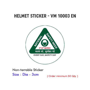 National Safety Week Helmet Sticker (Pack of 25 Pieces)