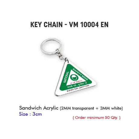 National Safety Week Key Chain - Triangular(Pack of 25 Pieces)