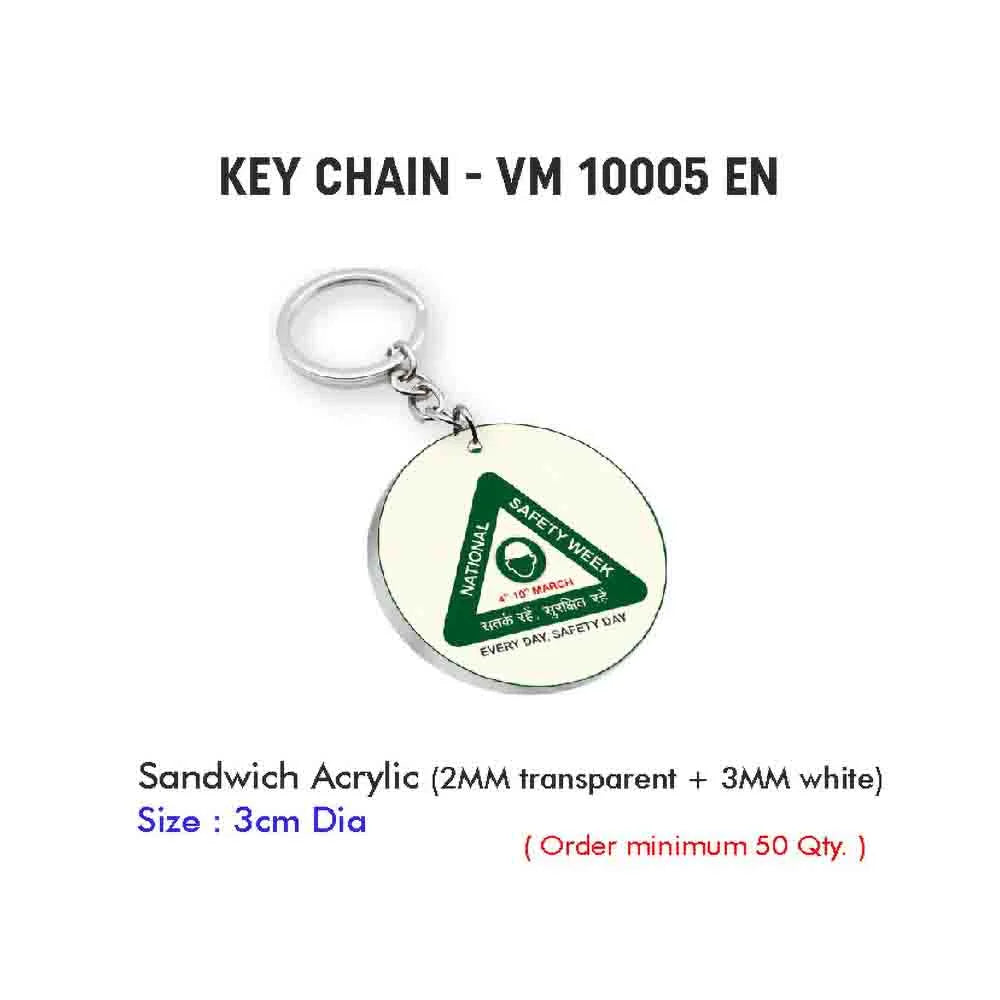 National Safety Week Key Chain - Circle(Pack of 25 Pieces)