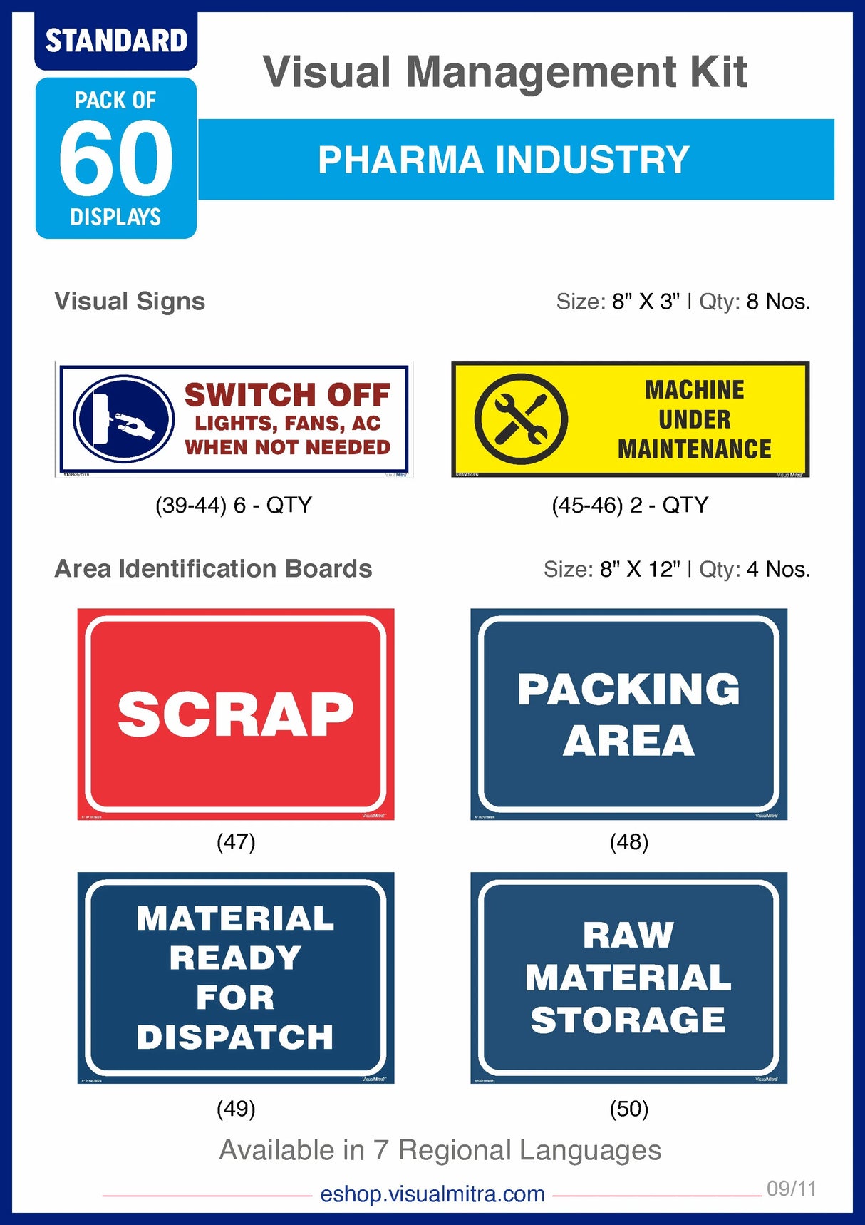 Standard Kit - Pharmaceutical Industry Visual Management Kit