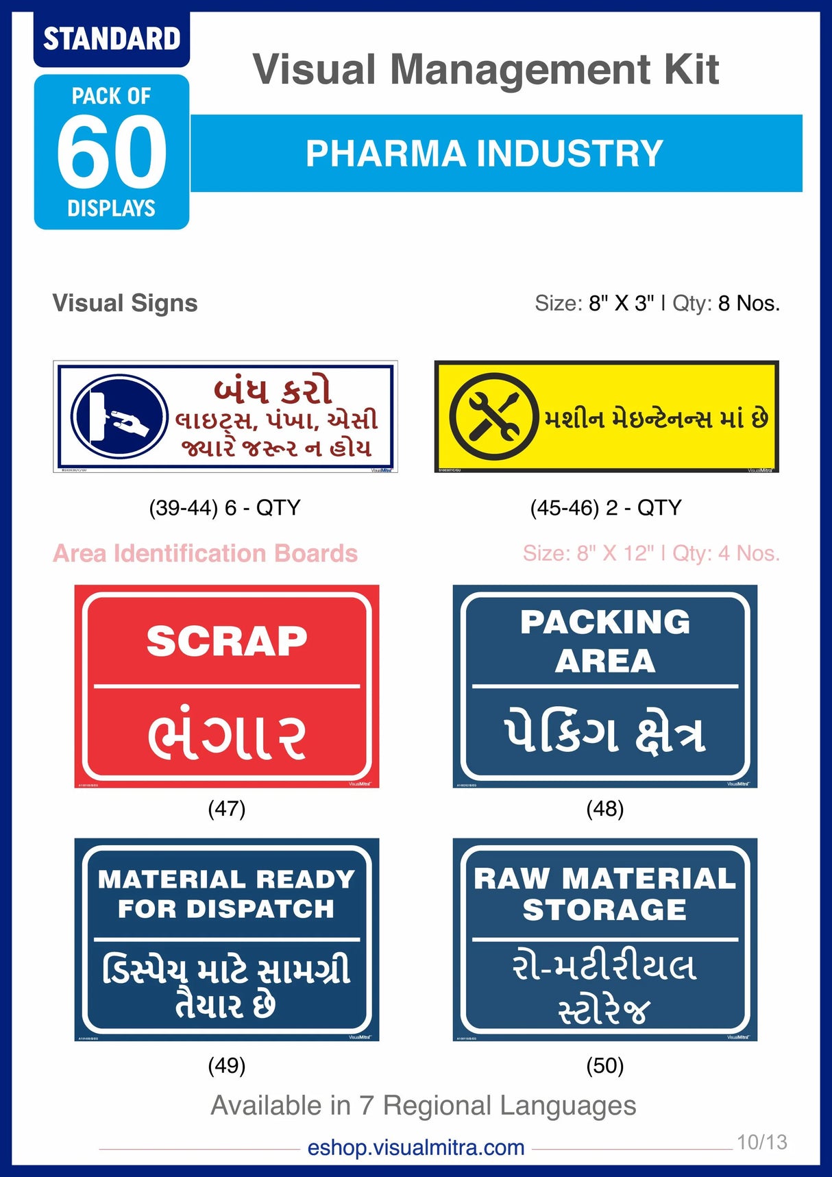 Standard Kit - Pharmaceutical Industry Visual Management Kit