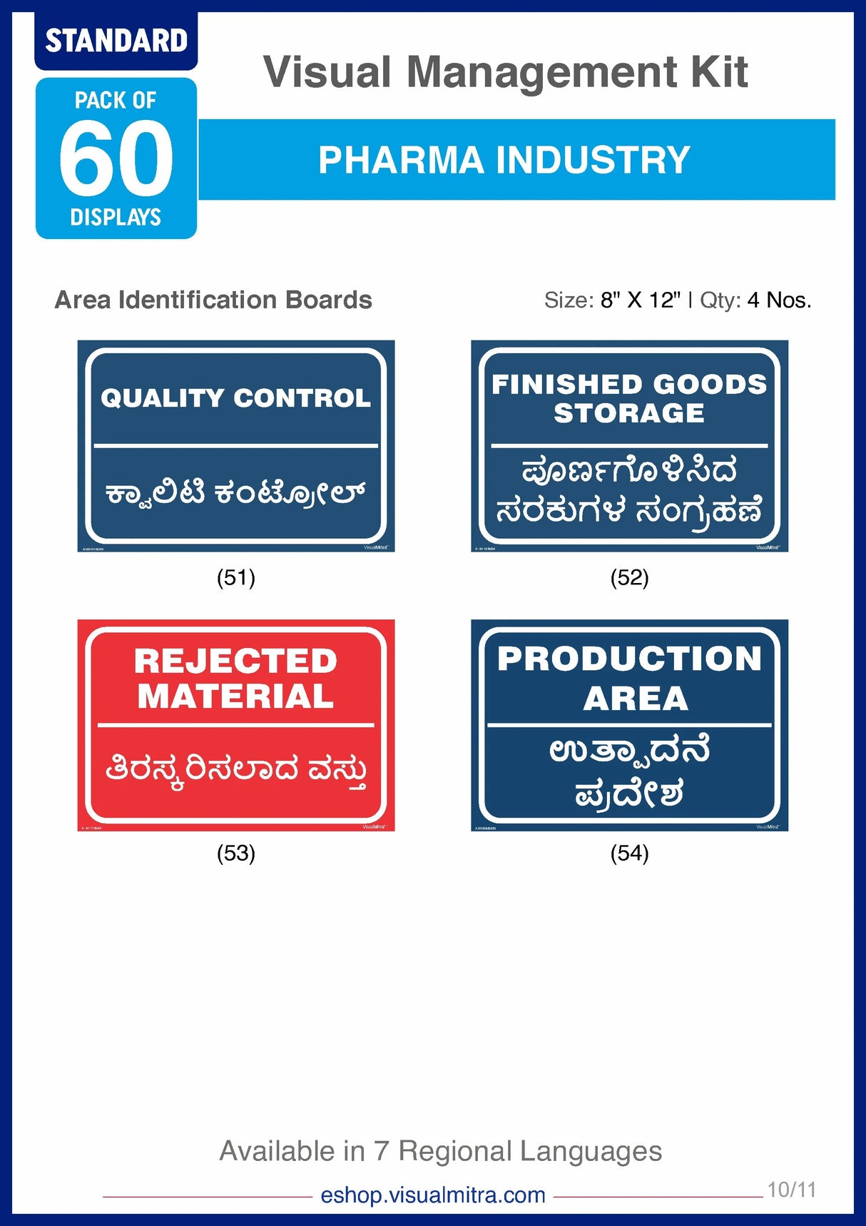 Standard Kit - Pharmaceutical Industry Visual Management Kit