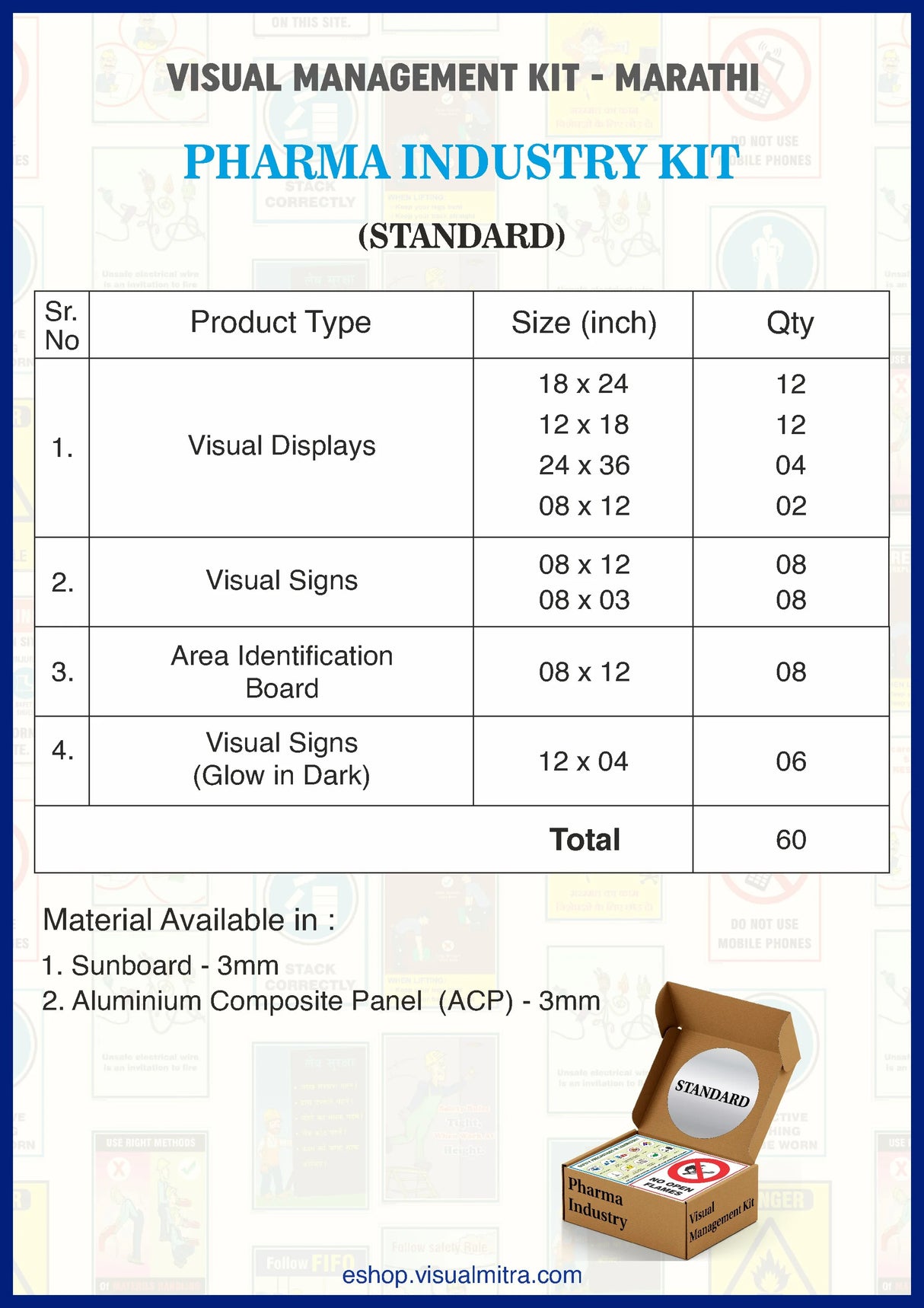 Standard Kit - Pharmaceutical Industry Visual Management Kit