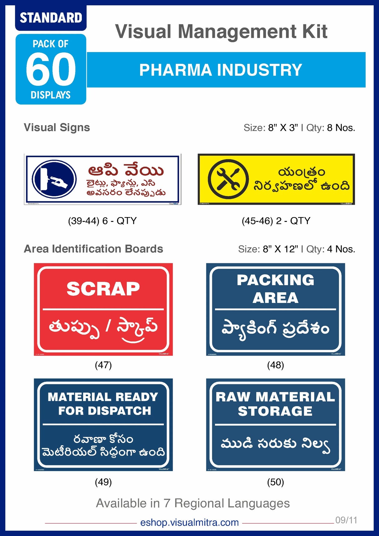 Standard Kit - Pharmaceutical Industry Visual Management Kit