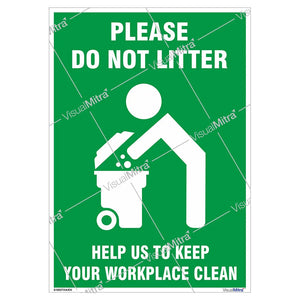 Please Do Not Litter Sign - Portrait