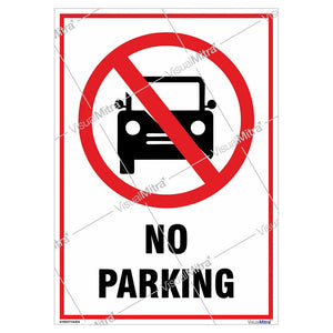 No Parking Sign in English - Portrait