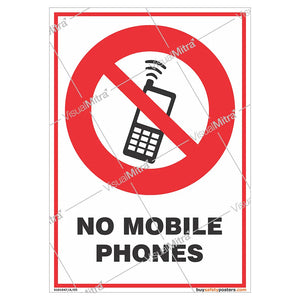 Mobile Phone Prohibition Sign - Portrait