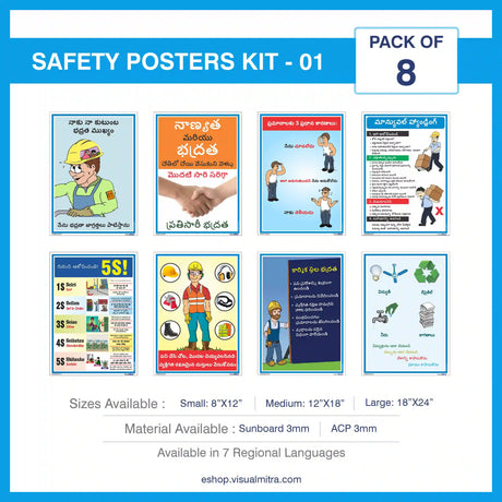 Safety Posters Kit - Pack of 8