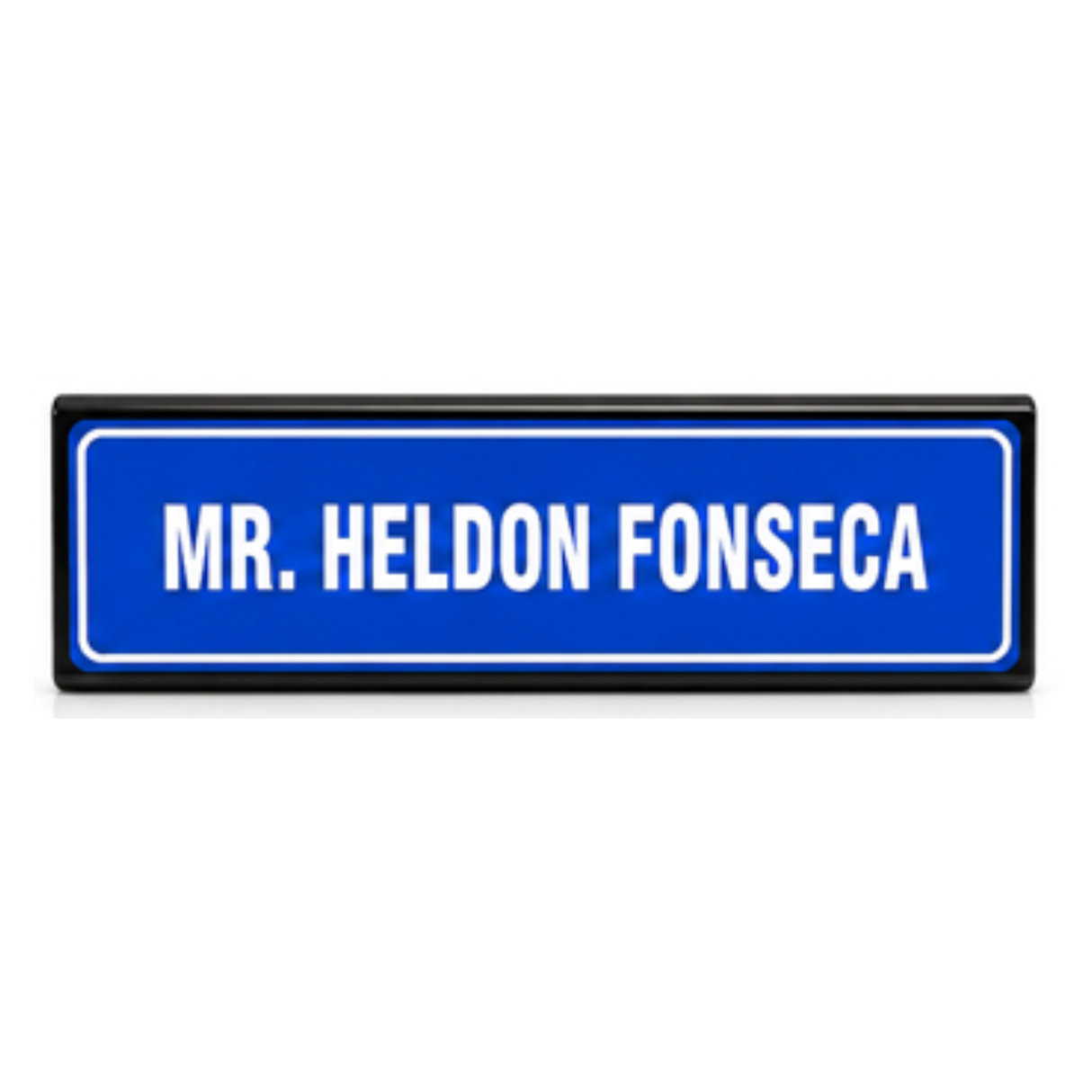 Table Top Acrylic (Black)  Name Plate with Sticker - Dualside.